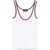 Gucci Ribbed Cotton Tank Top With Web WHITE