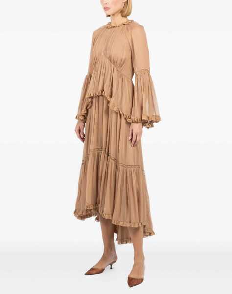 Rochii casual ZIMMERMANN Hypnotic Peplum Ruffle Dress BEIGE Femei (BM 19433570) 3