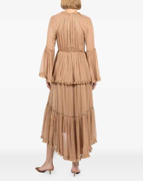 Rochii casual ZIMMERMANN Hypnotic Peplum Ruffle Dress BEIGE Femei (BM 19433570) 4