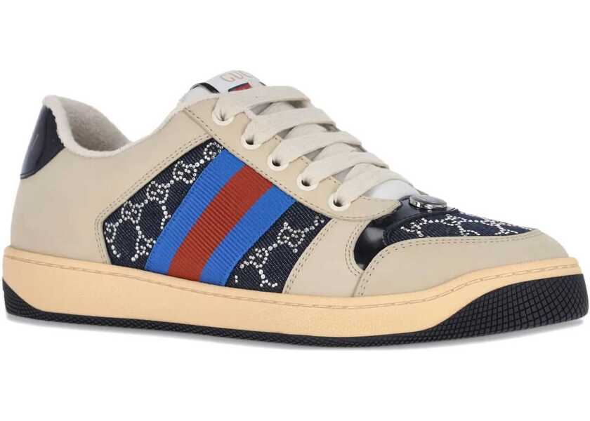 Sneakers Gucci Womens Screener Sneaker With Crystals Gg BEIGE Femei (BM 19433651) 2