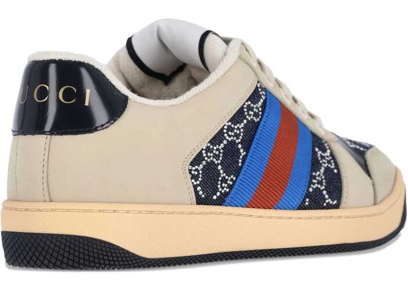Sneakers Gucci Womens Screener Sneaker With Crystals Gg BEIGE Femei (BM 19433651) 3