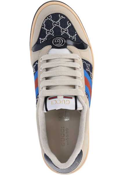 Sneakers Gucci Womens Screener Sneaker With Crystals Gg BEIGE Femei (BM 19433651) 4