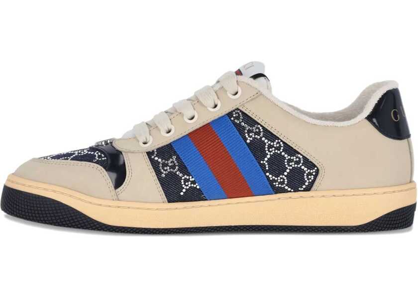 Sneakers Gucci Womens Screener Sneaker With Crystals Gg BEIGE Femei (BM 19433651) 5