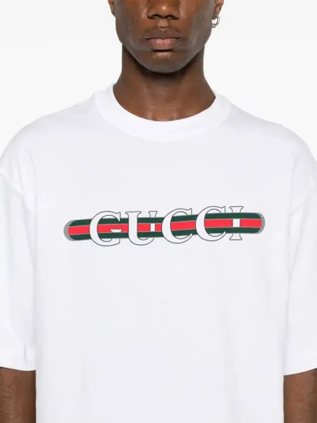 Tricouri Gucci T-Shirt With Print WHITE Barbati (BM 19433672) 5