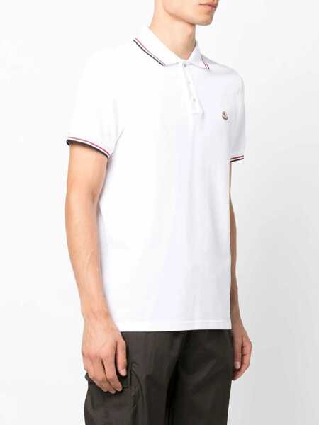 Tricouri Polo Moncler Polo With Logo Patch WHITE Barbati (BM 19433696) 3