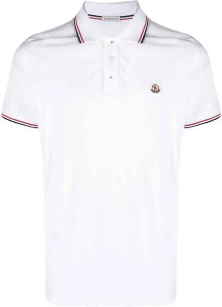 Tricouri Polo Moncler Polo With Logo Patch WHITE Barbati (BM 19433696) 1