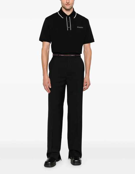 Tricouri Polo Gucci Cotton Pique Polo BLACK Barbati (BM 19433702) 2
