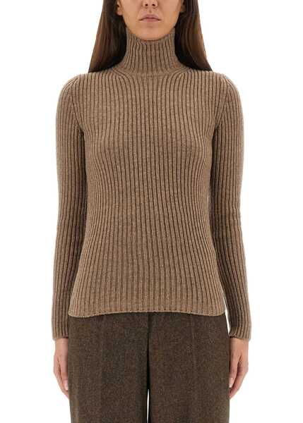 Pulovere Max Mara Ribbed Turtleneck Sweater BROWN Femei (BM 19433717) 1