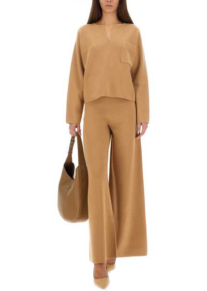 Pantaloni casual Max Mara Wide Pants Judy BEIGE Femei (BM 19433768) 2