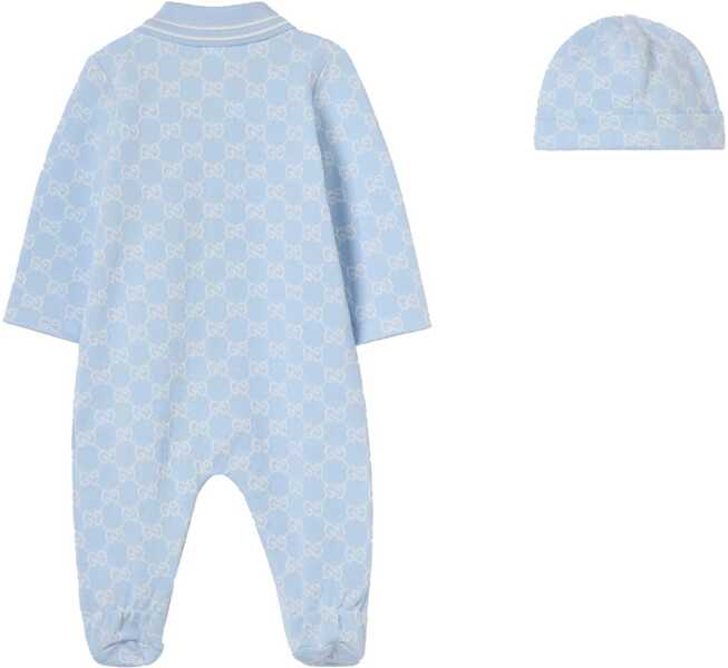 Caciuli Gucci Bodysuit Set With Beanie Hat BLUE Baieti (BM 19433798) 2