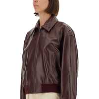 Geci de piele Dama - Geci de piele Bottega Veneta Leather Jacket BORDEAUX Femei (BM 19433807) - B-mall.ro