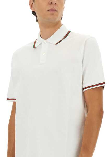 Tricouri Polo Gucci Embroidered Polo Shirt WHITE Barbati (BM 19433885) 4