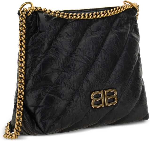 Genti de umar Balenciaga Crush Zipped Hobo Bag BLACK Femei (BM 19433912) 3