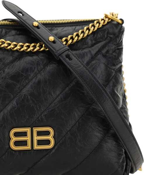 Genti de umar Balenciaga Crush Zipped Hobo Bag BLACK Femei (BM 19433912) 4