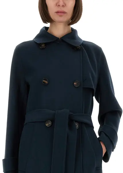 Paltoane Max Mara Double-Breasted Coat Sem BLUE Femei (BM 19434077) 4