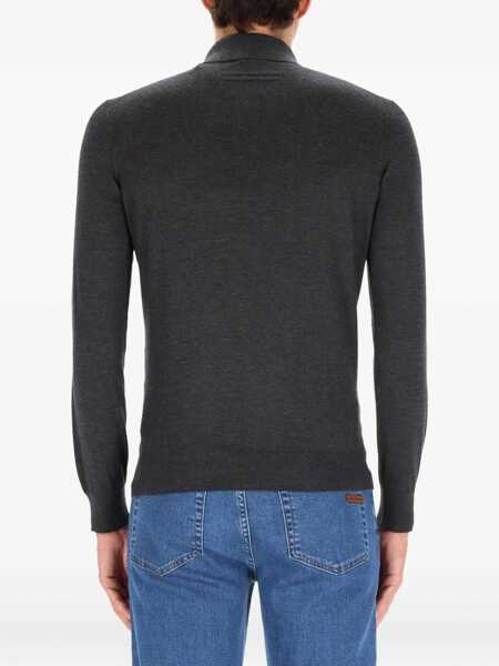 Tricouri Polo ZEGNA Cashmere Polo Shirt CHARCOAL Barbati (BM 19434167) 4