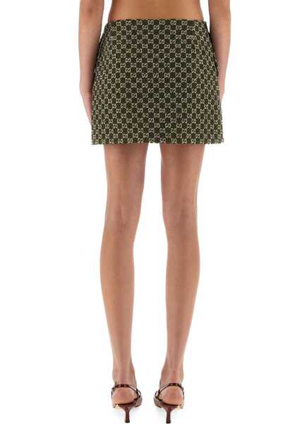 Fuste casual Gucci Gg Boucl Cotton Miniskirt GREEN Femei (BM 19434200) 3