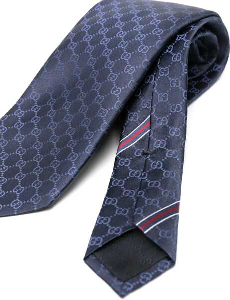 Cravate Gucci Double G Pattern Tie BLUE Barbati (BM 19434227) 2