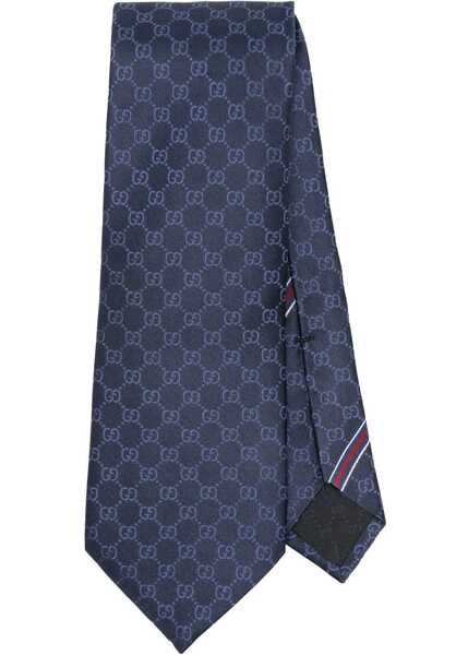 Cravate Gucci Double G Pattern Tie BLUE Barbati (BM 19434227) 1