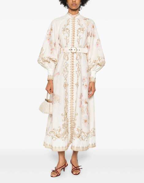 Rochii casual ZIMMERMANN Midi Dress With Buttons Hypnotic BEIGE Femei (BM 19434341) 2