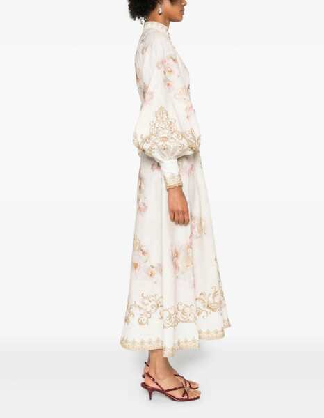Rochii casual ZIMMERMANN Midi Dress With Buttons Hypnotic BEIGE Femei (BM 19434341) 3