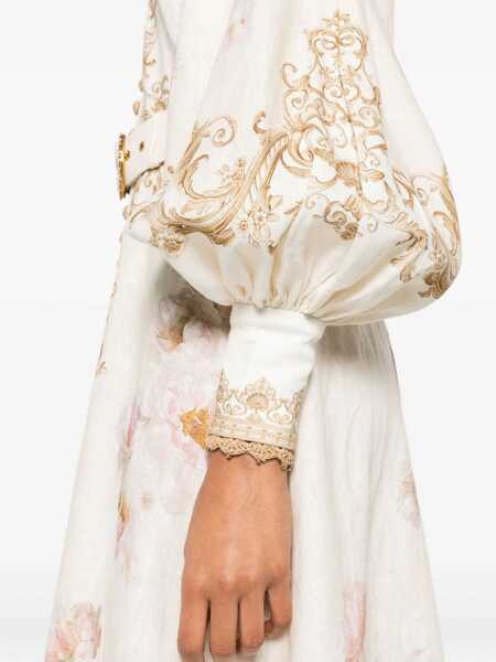 Rochii casual ZIMMERMANN Midi Dress With Buttons Hypnotic BEIGE Femei (BM 19434341) 5