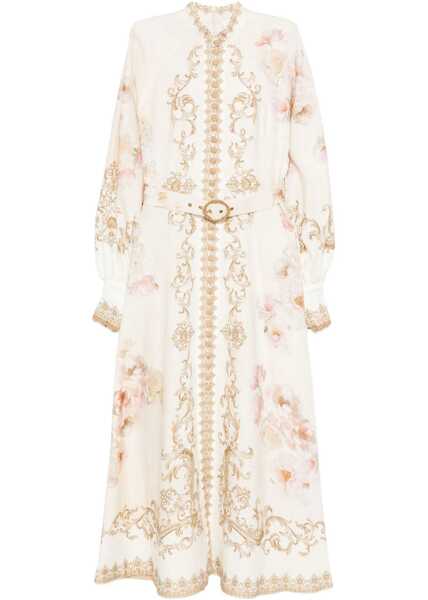 Rochii casual ZIMMERMANN Midi Dress With Buttons Hypnotic BEIGE Femei (BM 19434341) 1