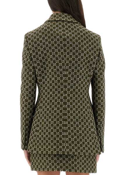 Sacouri office Gucci Gg Boucl Cotton Jacket GREEN Femei (BM 19434377) 3