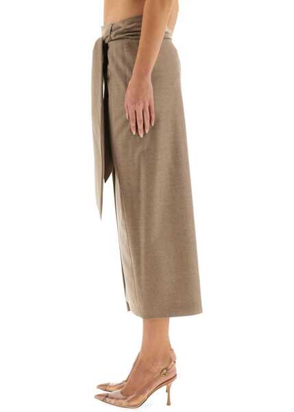 Fuste casual Max Mara Bingo Wrap Skirt BEIGE Femei (BM 19434380) 3