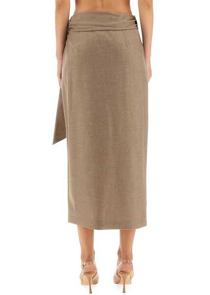 Fuste casual Max Mara Bingo Wrap Skirt BEIGE Femei (BM 19434380) 4