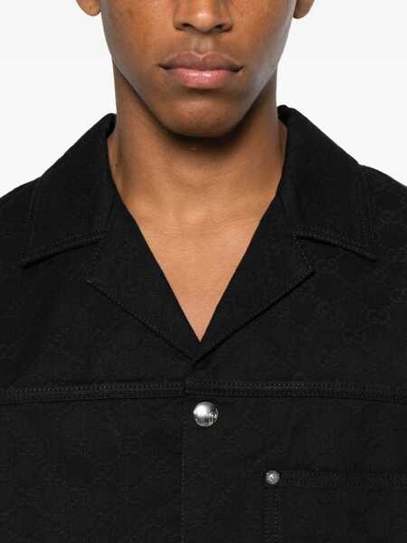 Camasi casual Gucci Gg Jacquard Shirt BLACK Barbati (BM 19434452) 5
