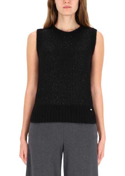 Veste casual Herno Metallic Effect Sequined Vest BLACK Femei (BM 19434464) 1