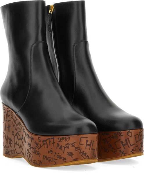 Cizme scurte Chloe Maxime Wedge Ankle Boot BLACK Femei (BM 19434470) 2