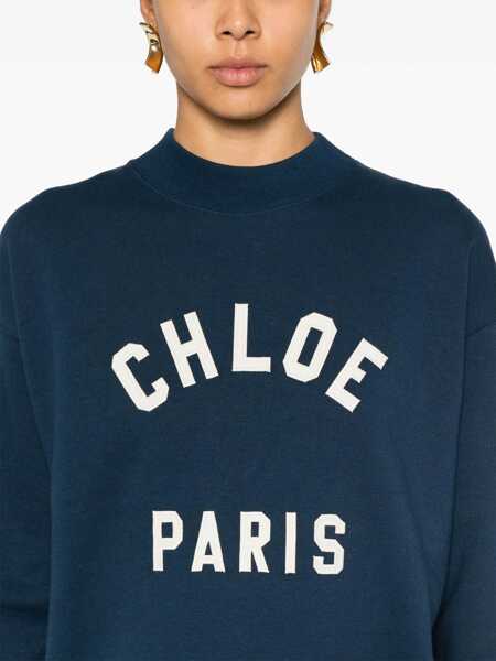 Pulovere casual Chloe Cotton Fleece Logo Pullover BLUE Femei (BM 19434503) 5