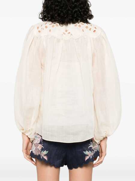 Bluze ZIMMERMANN Embroidered Blouse Coco IVORY Femei (BM 19434686) 4