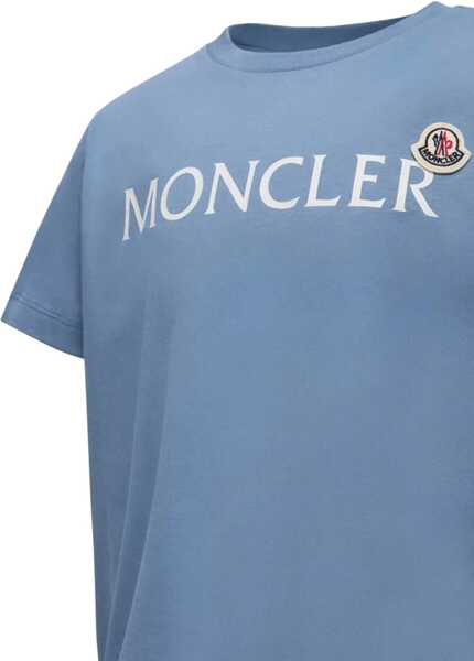 Tricouri Moncler T-Shirt With Logo AZURE Baieti (BM 19434713) 4