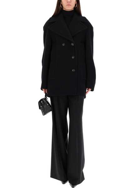 Paltoane SPORTMAX Double-Breasted Coat BLACK Femei (BM 19434815) 2