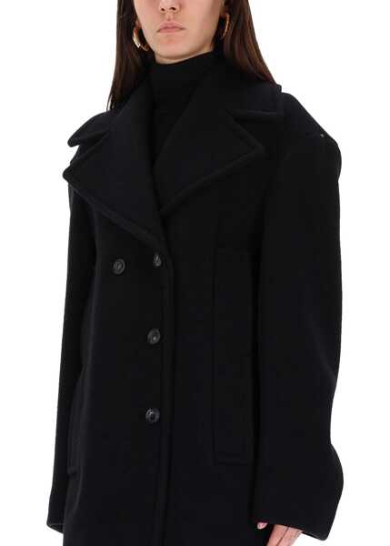 Paltoane SPORTMAX Double-Breasted Coat BLACK Femei (BM 19434815) 4