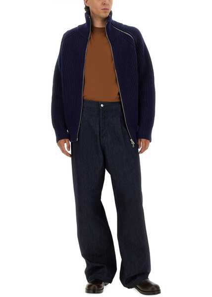 Pulovere Dries Van Noten Zippered Wool Sweater BLUE Barbati (BM 19434845) 2