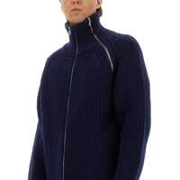 Pulovere Dries Van Noten pentru Barbati - Pulovere Dries Van Noten Zippered Wool Sweater BLUE Barbati (BM 19434845) - B-mall.ro