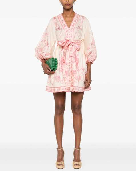 Rochii casual ZIMMERMANN Lucky Low-Cut Mini Dress PINK Femei (BM 19434890) 2