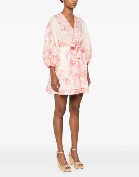Rochii casual ZIMMERMANN Lucky Low-Cut Mini Dress PINK Femei (BM 19434890) 3