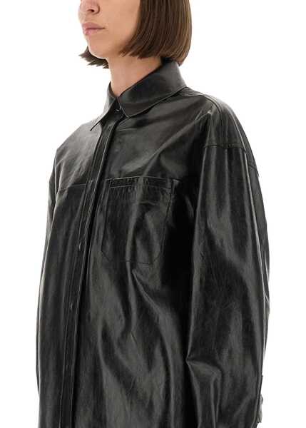 Bluze SPORTMAX Leather Borel Shirt BLACK Femei (BM 19434929) 4