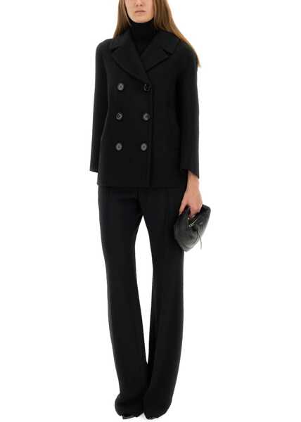 Paltoane Max Mara Double-Breasted Coat Elise BLACK Femei (BM 19435136) 2
