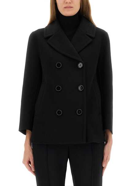 Paltoane Max Mara Double-Breasted Coat Elise BLACK Femei (BM 19435136) 1