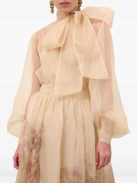Bluze ZIMMERMANN Memento Organza Blouse BEIGE Femei (BM 19435187) 4