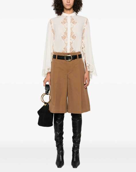 Bluze Chloe Fluid Silk Georgette And Lace Blouse WHITE Femei (BM 19435214) 2