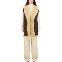 Veste casual Leather And Shearling Vest Femei