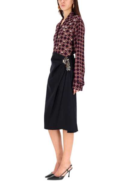 Fuste casual Dries Van Noten Midi Skirt Sovora BLUE Femei (BM 19435256) 2