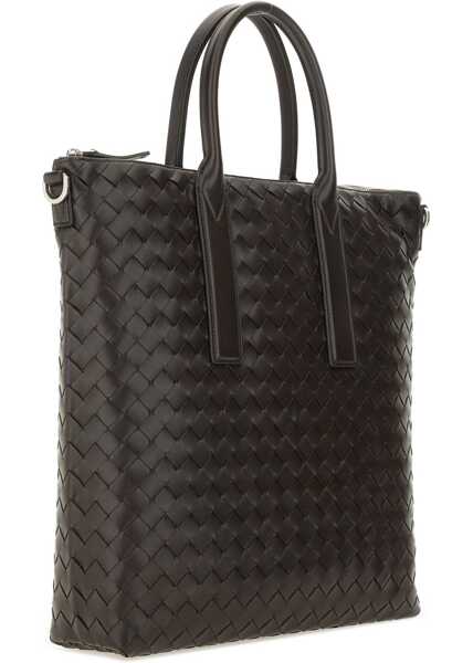Genti de mana Bottega Veneta North-South Woven Tote Bag BROWN Barbati (BM 19435394) 3